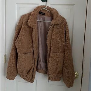 Brown fuzzy coat
